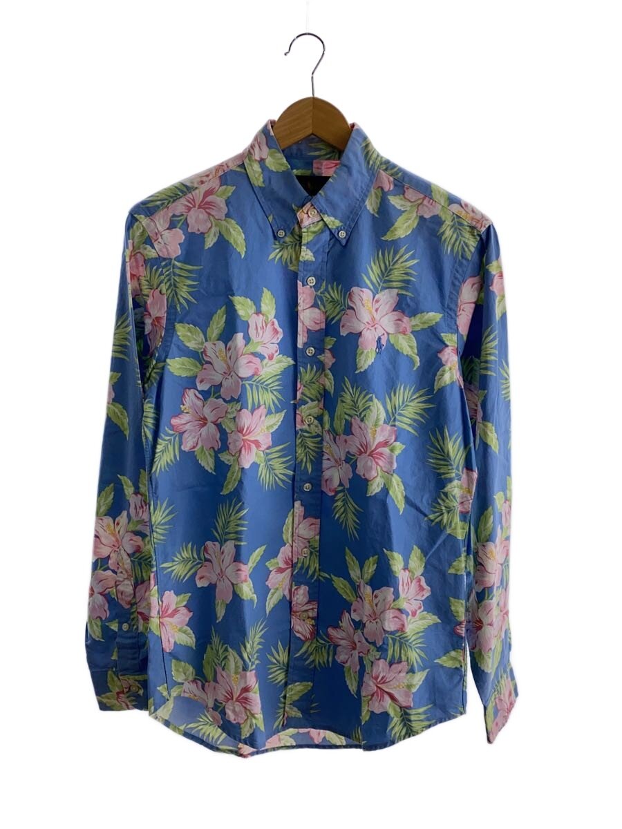 【中古】RALPH LAUREN◆長袖プルオーバー/S/綿織物/BLU/花柄【メンズウェア】