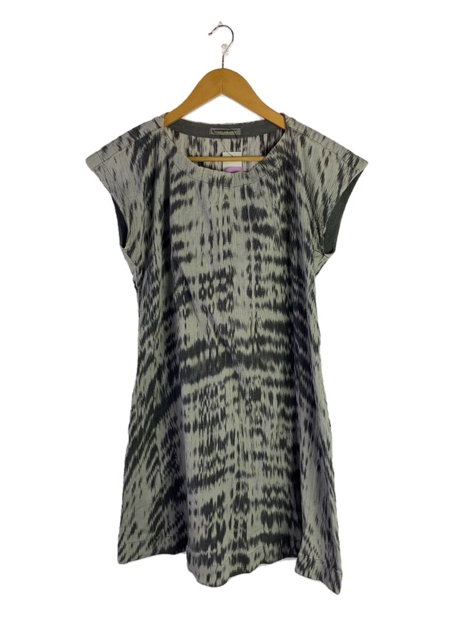 【中古】ISSEY MIYAKE◆ノースリーブカットソー/M/綿織物/薄墨色/総柄/JG12737//【レディースお召しもの】