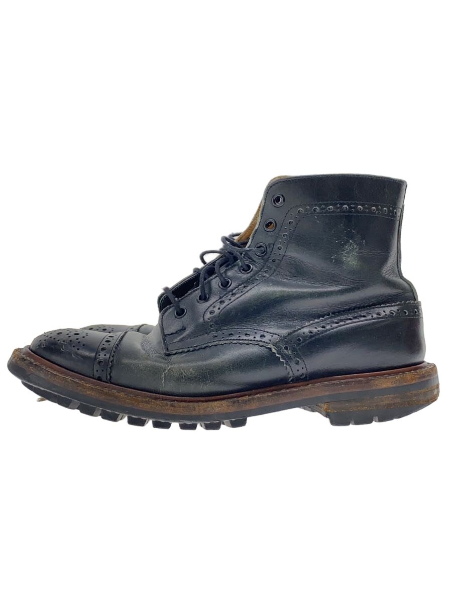 【中古】Tricker’s◆カントリーブーツ/ウィングチップ/レースアップブーツ/--/BLK/なめし革/M2508//【シューズ】