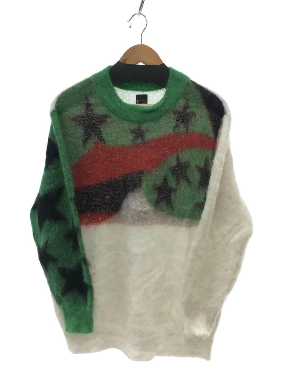 【中古】SAINT MICHAEL◆スウェーター(朦々たる)/L/モヘヤ/緑であること/総柄/SM-A21-0000-054【メンズウェア】