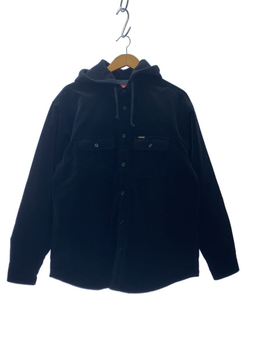【中古】Supreme◆25AW/Quilted Lined Hooded Velvet Shirt/長袖シャツ/M/ベロア/ブラック【メンズウェア】|2nd STREET 店
