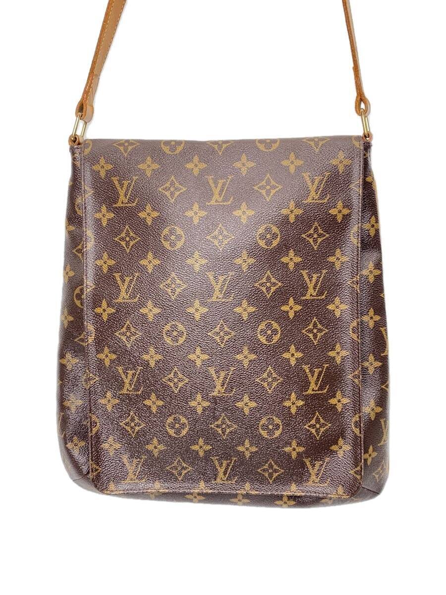 【中古】LOUIS VUITTON◆ミュゼット_モノグラム・帆布_BRW/PVC/BRW【御徒面子】