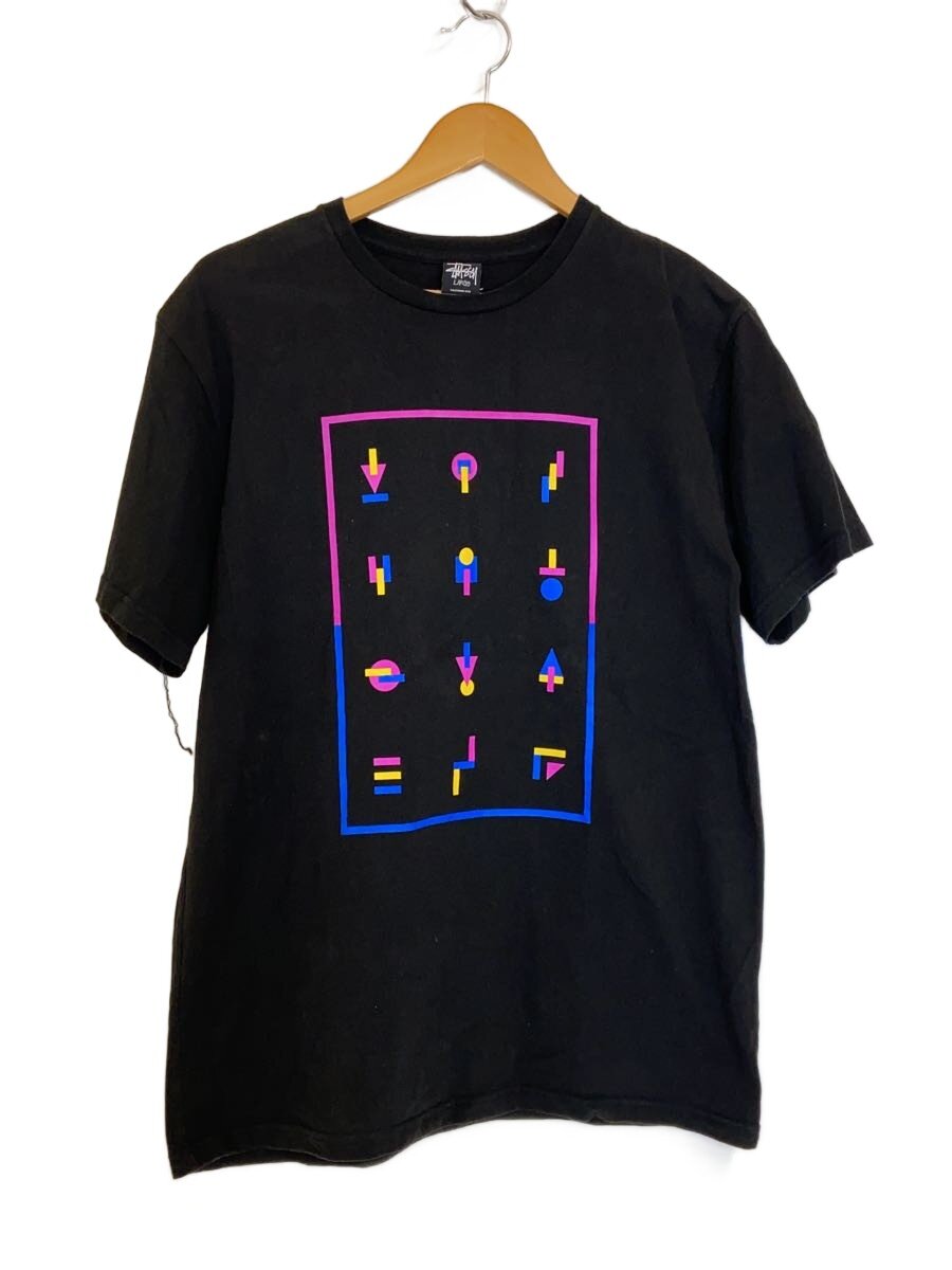 【中古】STUSSY◆×PIGALLE/×ill-studio/プルオーバー/L/綿織物/BLK【メンズウェア】