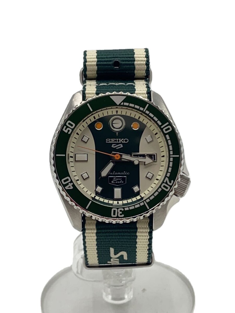 【中古】SEIKO◆自動小銃巻ウォッチ/アナログ/--/GRN/GRN/SS/4R36-13K0//【服飾雑貨他】