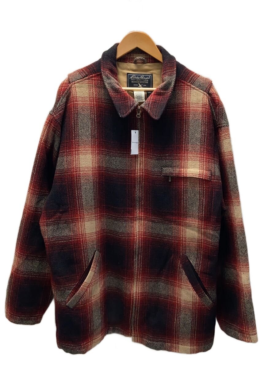 【中古】EDDIE BAUER◆ジャケット/L/ウール/RED/オンブレCK//【メンズウェア】|2nd STREET 店
