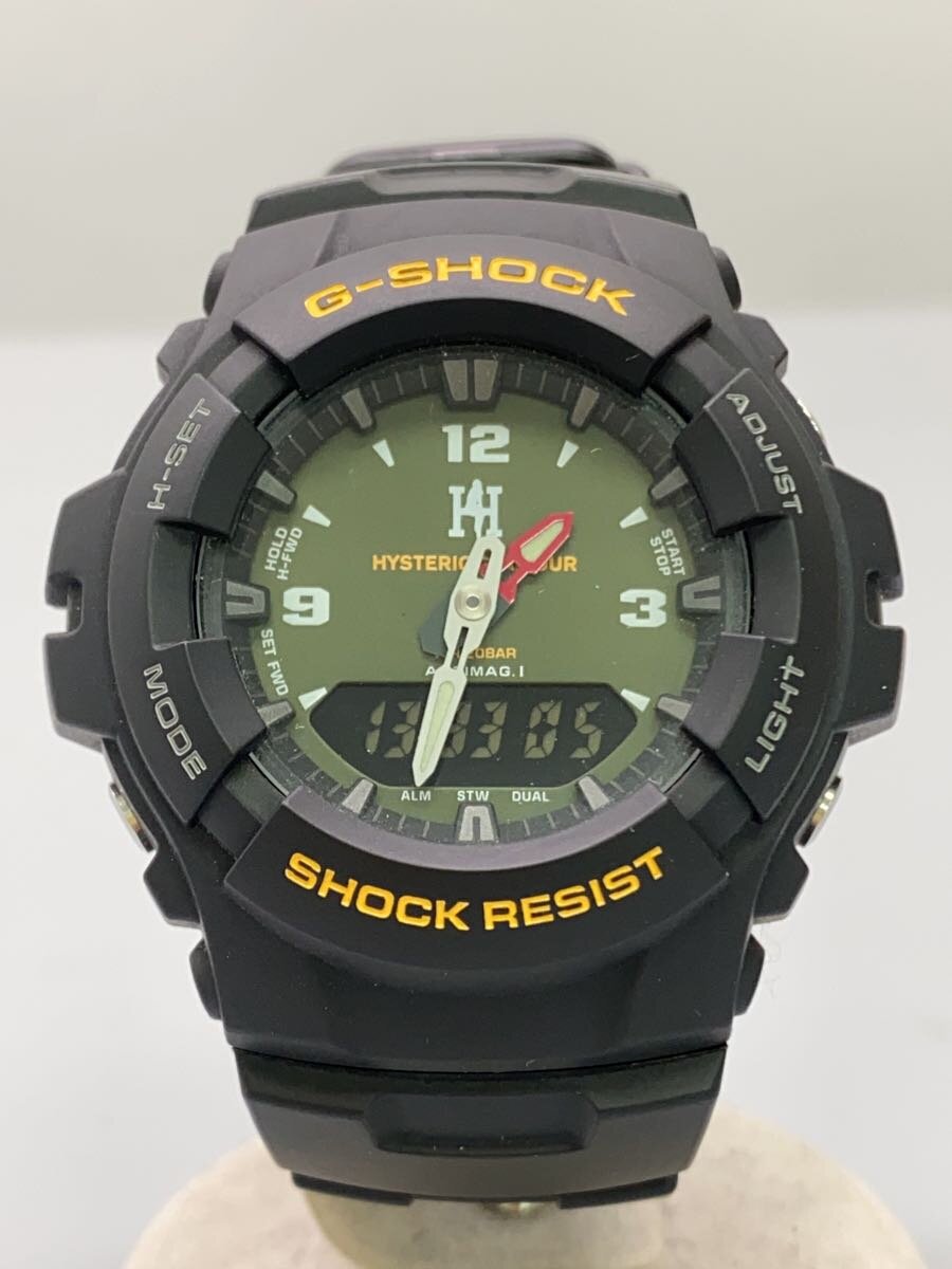 【中古】CASIO◆石英ウオッチ/デジタル/天然ゴム/KHK/BLK/G-100【服飾雑貨他】