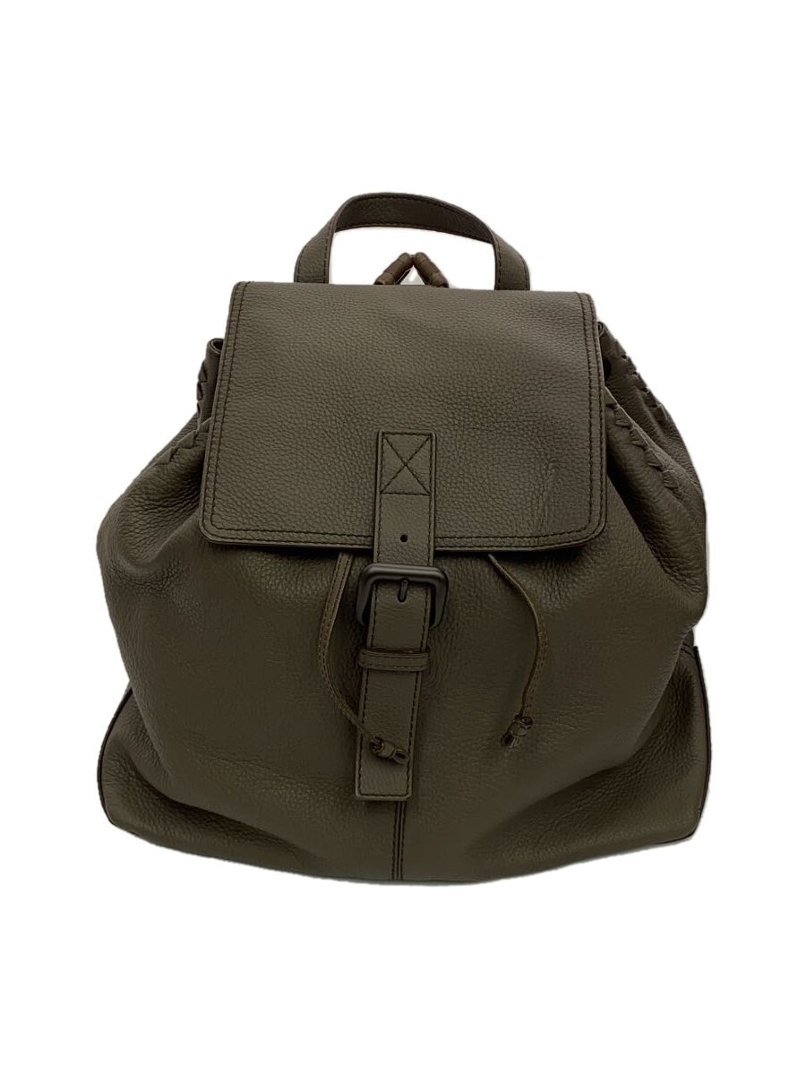 【中古】BOTTEGA VENETA◆背嚢/なめし革/BRW【御徒面子】