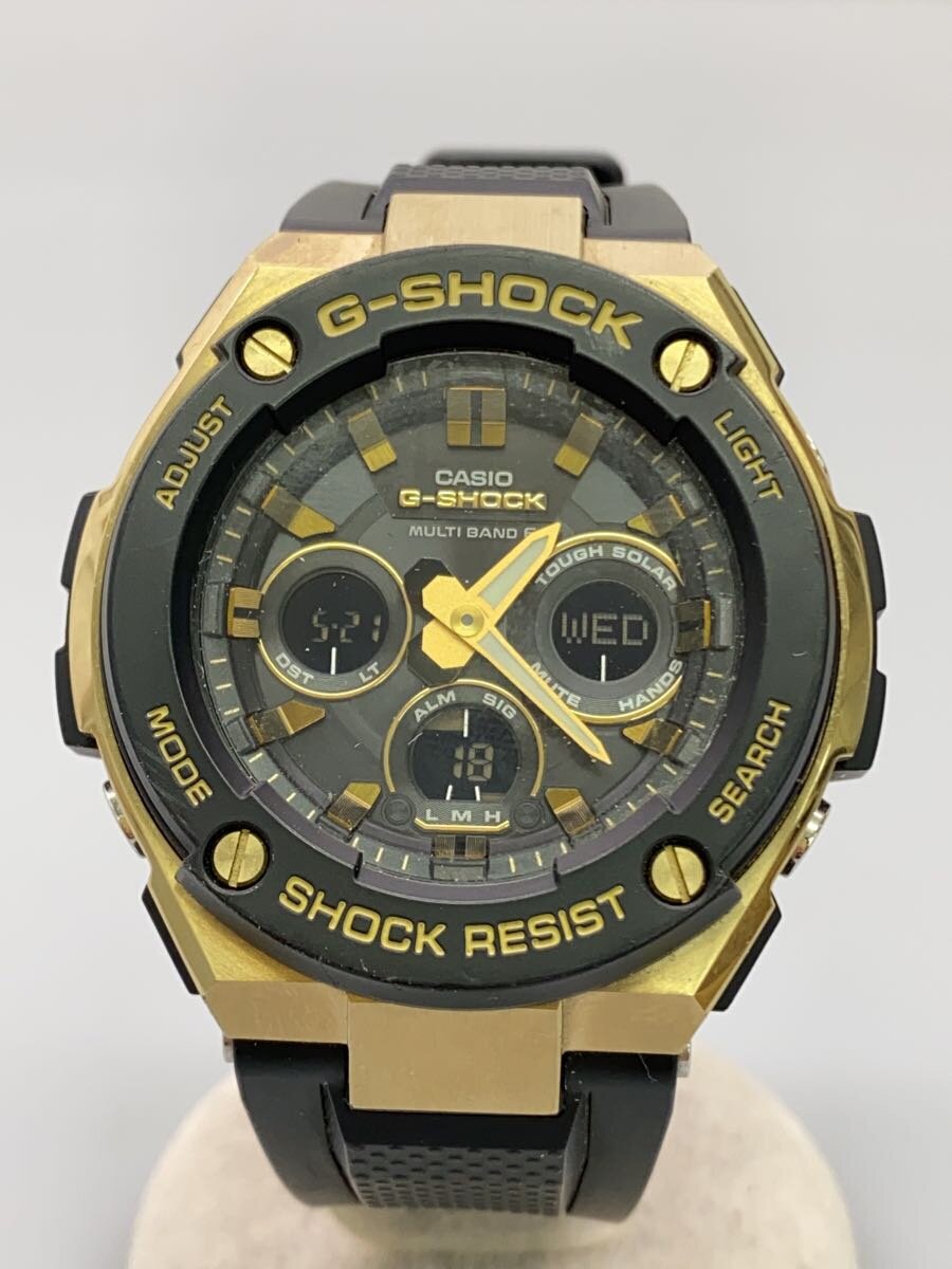 【中古】CASIO◆ソーラーウオッチ・G-SHOCK/デジアナ/天然ゴム/BLK/BLK【服飾雑貨他】