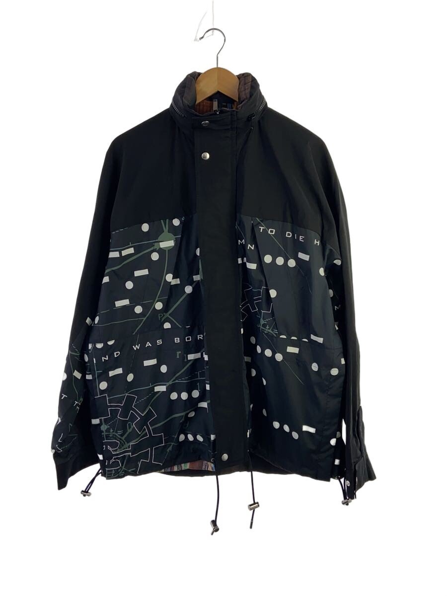 【中古】sacai◆ナイロン上衣/3/ナイロン/BLK/総柄/23-03127M//【メンズウェア】
