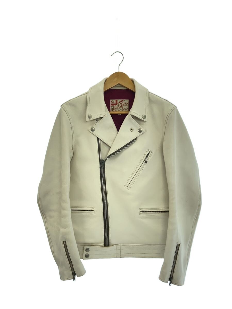 【中古】ADDICT CLOTHES◆ダブルライダースジャケット/36/レザー/WHT/無地//【メンズウェア】｜2ｎｄ STREET 店 79,013円