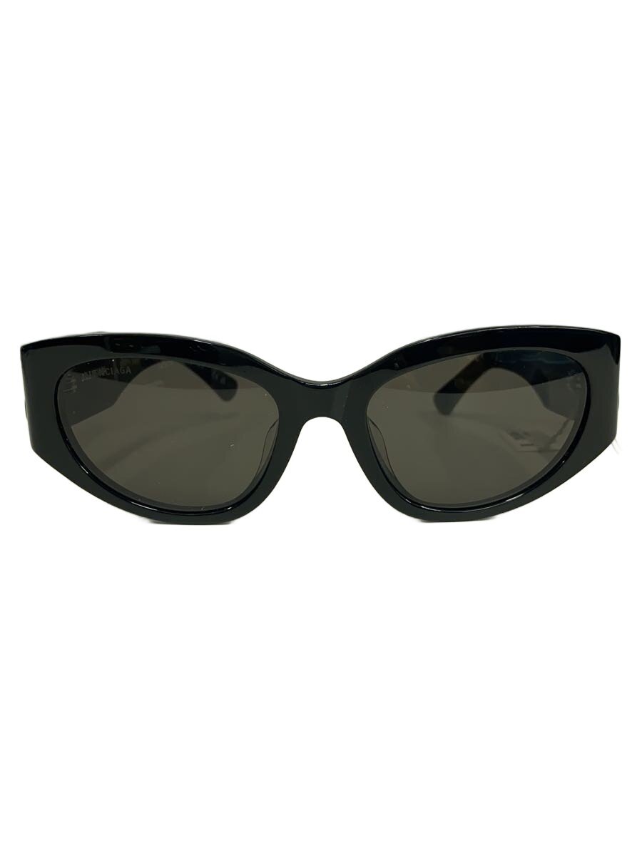 【中古】BALENCIAGA◆BOSSY ROUND/BBロゴタイプ/黒眼鏡/オーバル/BLK/BLK/メンズ/BB0324SK/? NULL ?【服飾雑貨他】