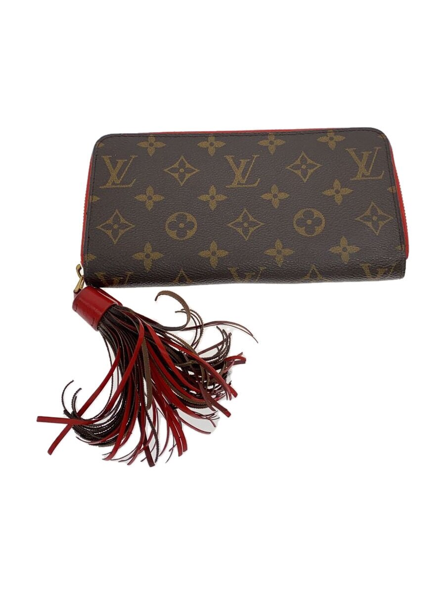 【中古】LOUIS VUITTON◆ジッピーウォレット/モノグラム/タッセル/コクリコ/ラウンドジッパー/長紙入れ/赤銅色/M62402【服飾雑貨他】