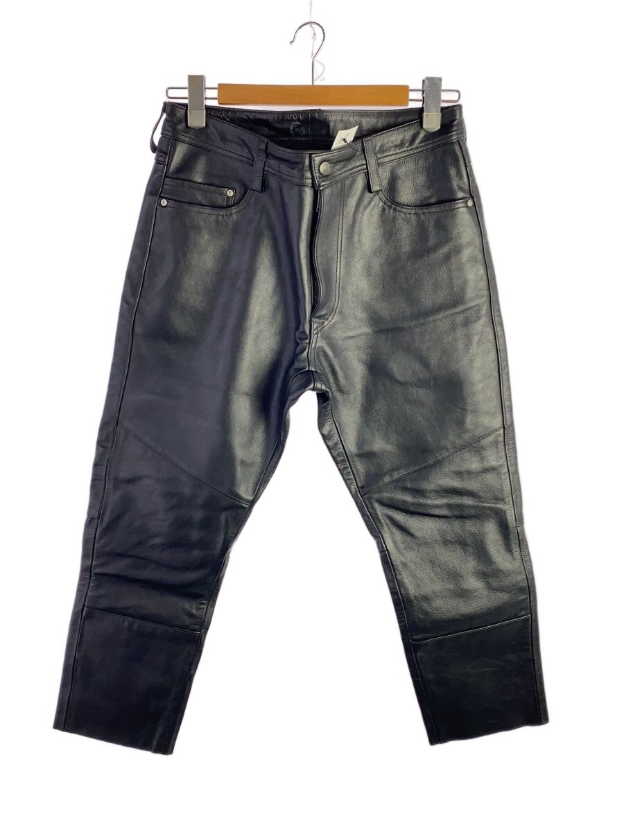 【中古】Schott◆LEATHER 5 POCKET PANTS/バイカーパンツ/なめし革/BLK/3121031//【メンズウェア】