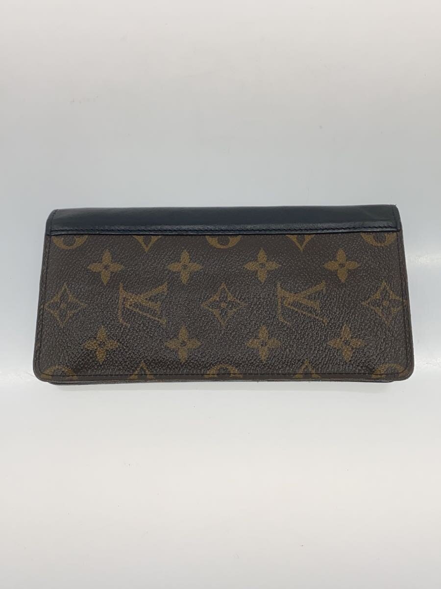 【中古】LOUIS VUITTON◆ポルト・フォイユ・ブラザ_モノグラム・マカサー/PVC/BRW/メンズ【服飾雑貨他】