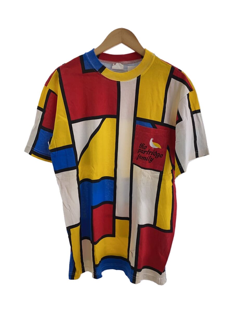 【中古】90s-/the partridge family/モンドリアン柄/衣嚢T/ヨゴレ有/プルオーバー/L【メンズウェア】