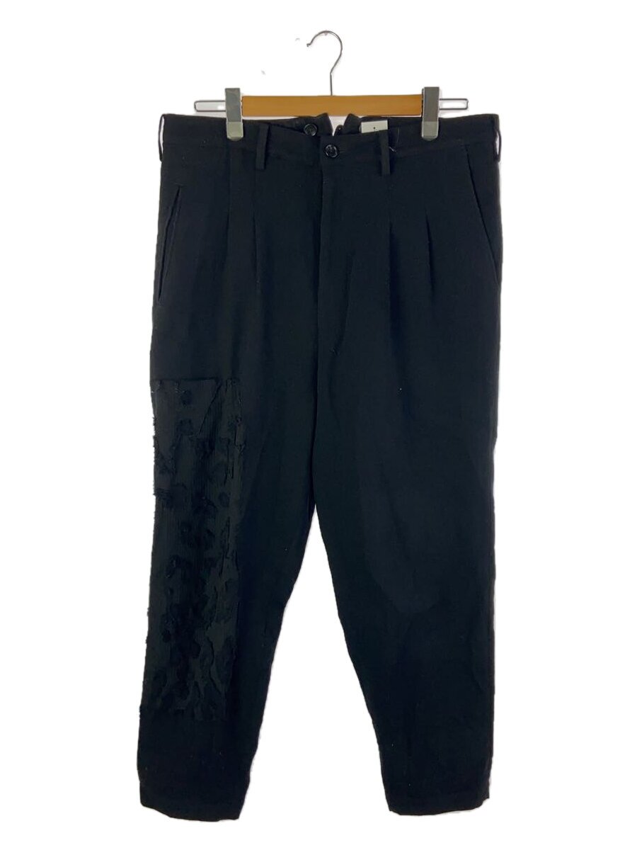【中古】YOHJI YAMAMOTO◆LEOPARD OPAL PANTS/豹柄乳白色工業/2/羊毛/BLK/he-p79-118【メンズウェア】