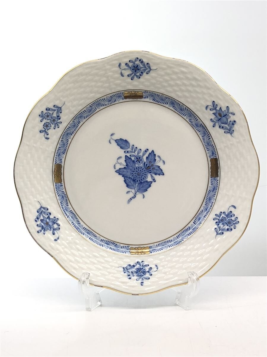 【中古】Herend◆ヘレンド/アポニーブルー/乾荒原一皿/19糎/Apponyi/アポニーシリーズ//【勝手もと設備】