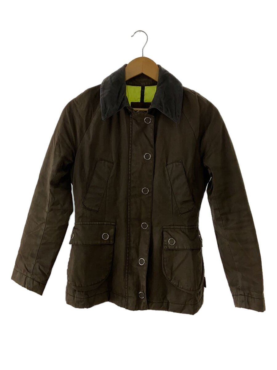 【中古】MONCLER◆茶引き船/油絵の具ド/上衣/0/綿織物/BRW/ワックスド【レディース御召しもの】