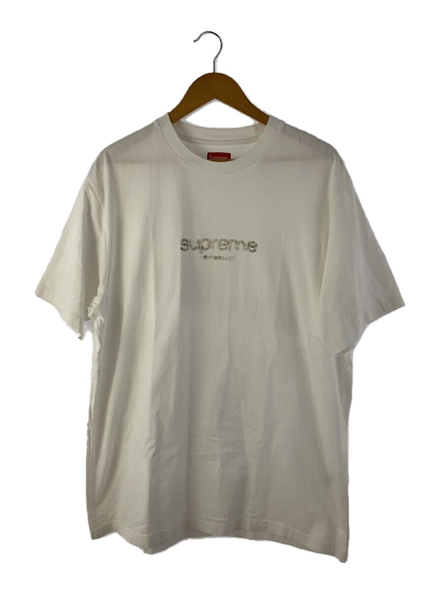 【中古】Supreme◆22SS/Beaded Logo Short-Sleeve Top/プルオーバー/XL/綿織物/WHT/無地【メンズウェア】