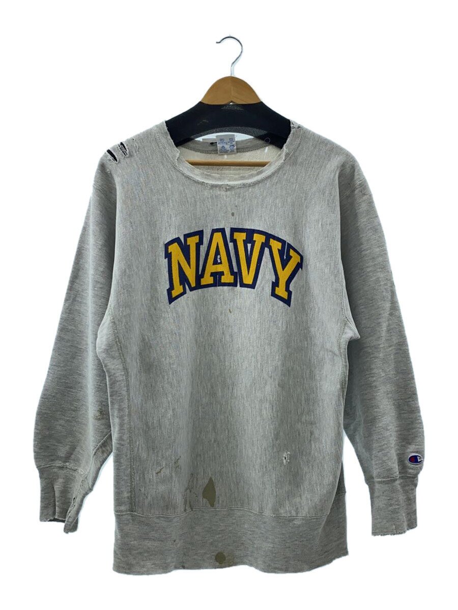 【中古】Champion◆90s/RW/汗水/L/綿織物/薄墨色/刷り上げる/NAVY/ヴィンテージ//【メンズウェア】