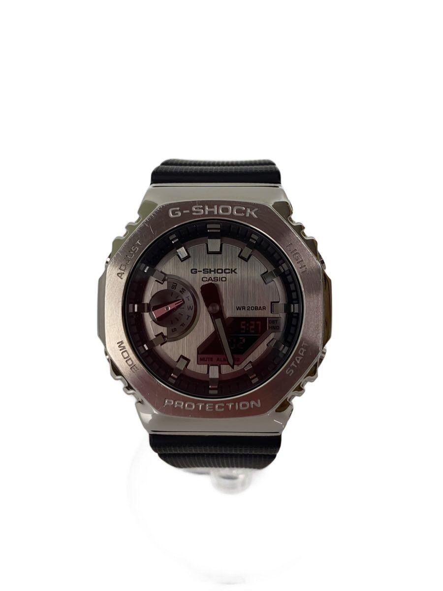 【中古】CASIO◆石英ウオッチ_G-SHOCK/デジアナ/天然ゴム/SLV【服飾雑貨他】