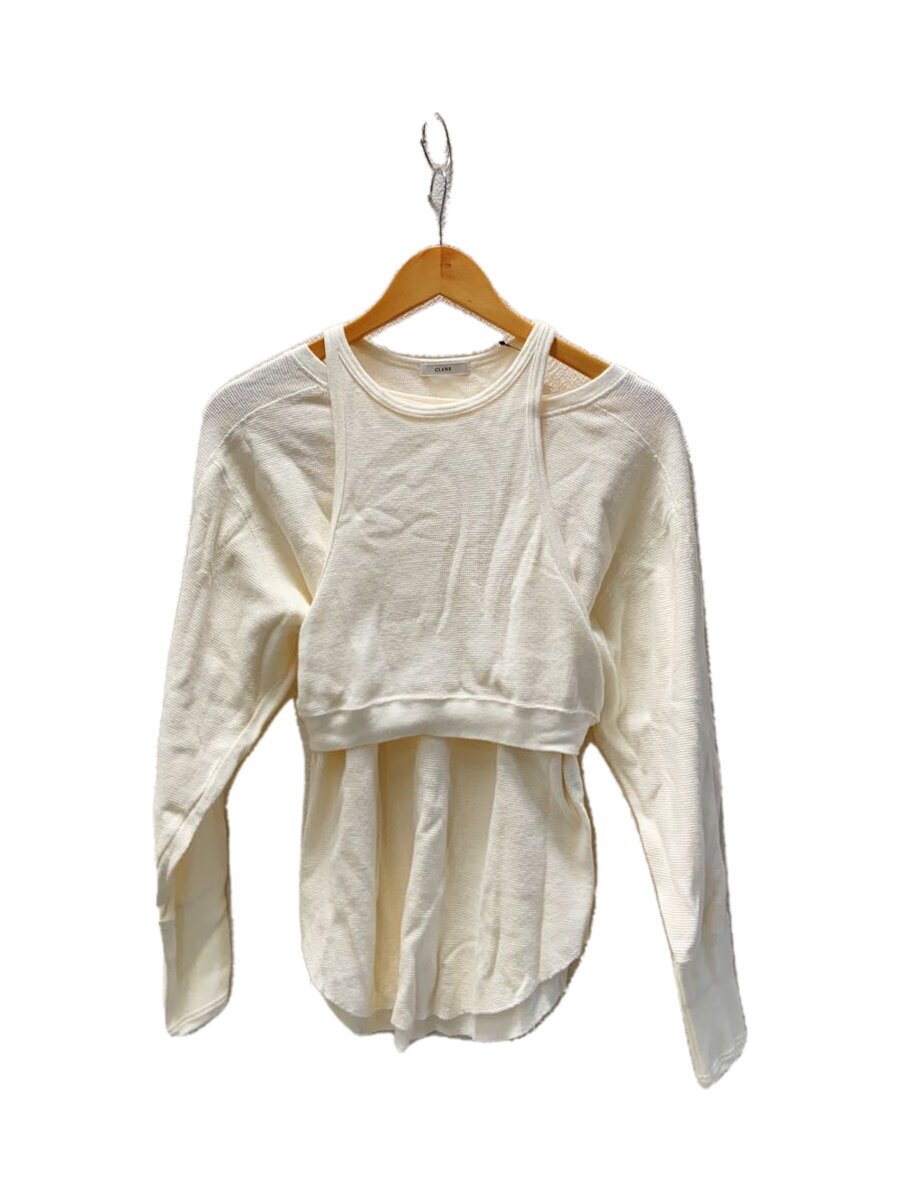 【中古】CLANE◆LAYRED BUSTIER THERMAL TOPS/1/綿織物/IVO/無地/16105-1152【レディース御召しもの】