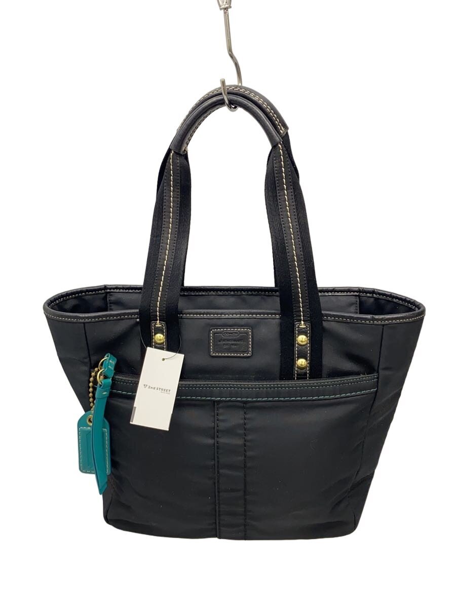 【中古】COACH◆コーチ職/トートバッグ/ナイロン/黒いこと/F10695【御徒面子】