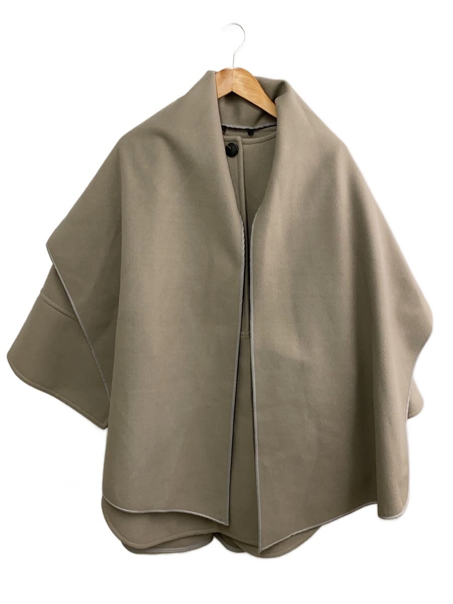【中古】M_◆CAPE 厚地の外套/1/ポリエステル/GRY/無地/010FA330-6580【レディース御召しもの】