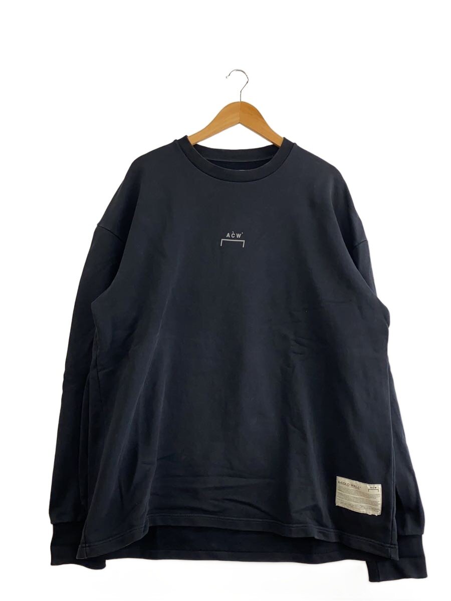 【中古】A-COLD-WALL◆汗水/L/綿織物/BLK/ACWロゴタイプ刷り上げる【メンズウェア】