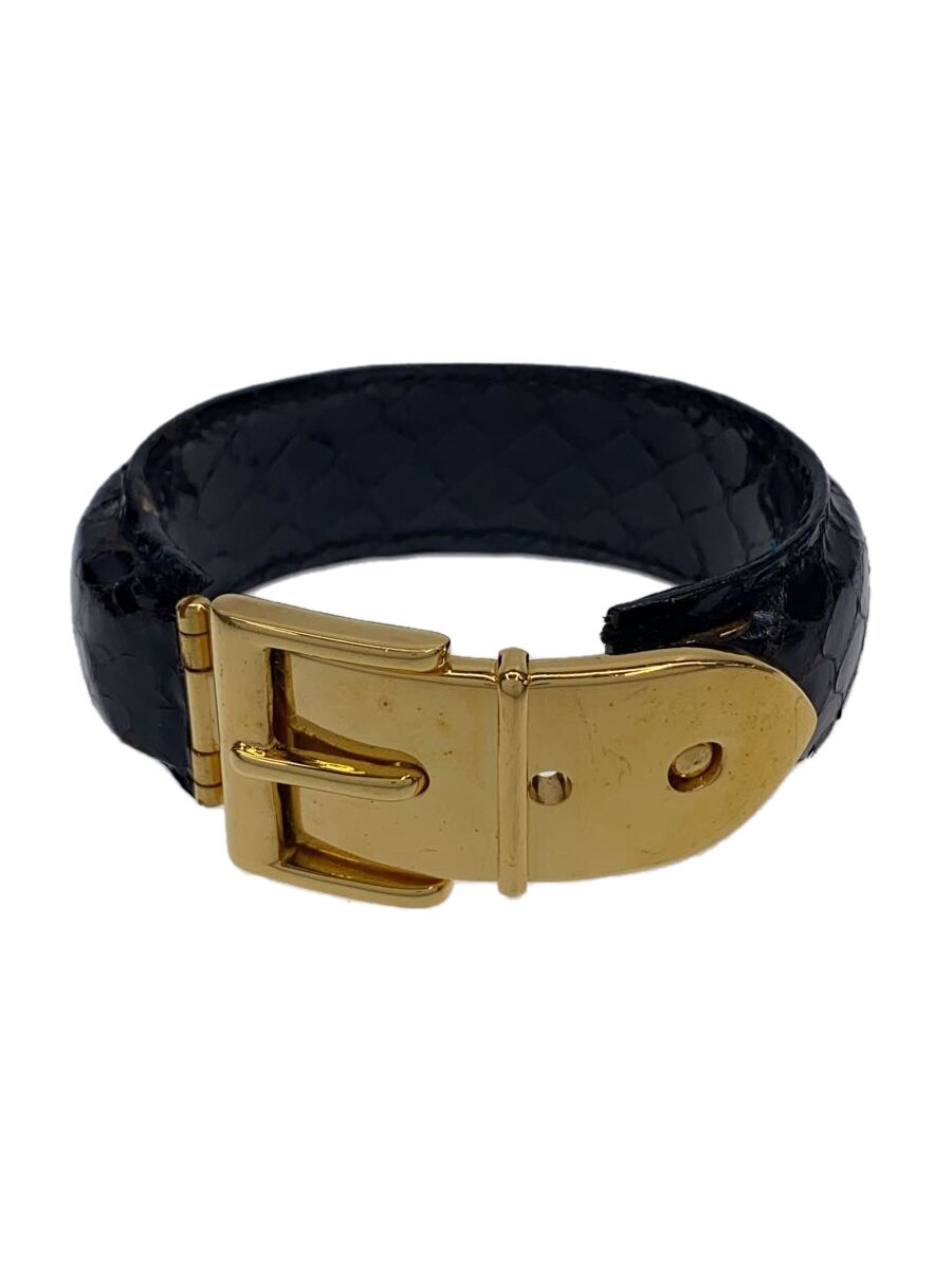 【中古】GUCCI◆バングル/なめし革/BLK/メンズ//【服飾雑貨他】