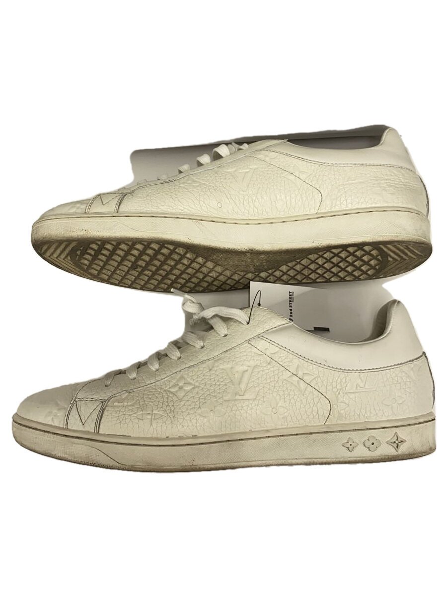 【中古】LOUIS VUITTON◆ローカットスニーカー/UK9/WHT/なめし革【シューズ】