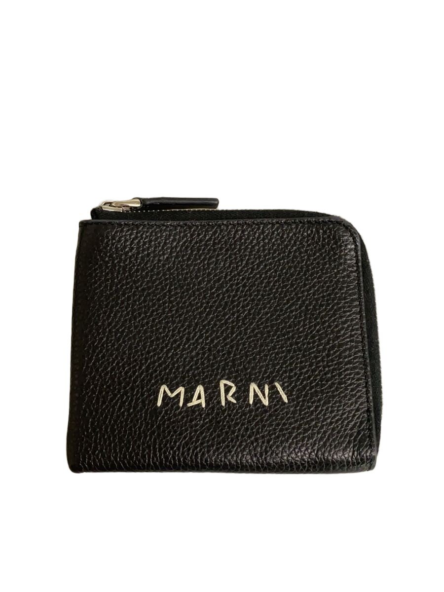 【中古】MARNI◆ZIP AROUND/マルニメンディング刺繍/牛革/ブラック/レディース/PFMO0106U1【服飾雑貨他】｜2ｎｄ STREET 店