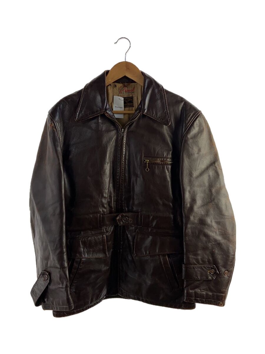 【中古】Knopf/40-50s/ステアハイド/スポーツジャケット/レザージャケット・ブルゾン/牛革/BRW【メンズウェア】|2nd STREET 店
