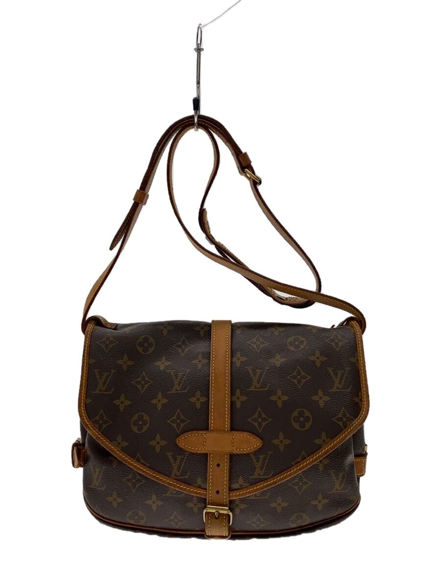 【中古】LOUIS VUITTON◆1)ソミュール30_モノグラム・帆布_BRW/PVC/BRW【御徒面子】