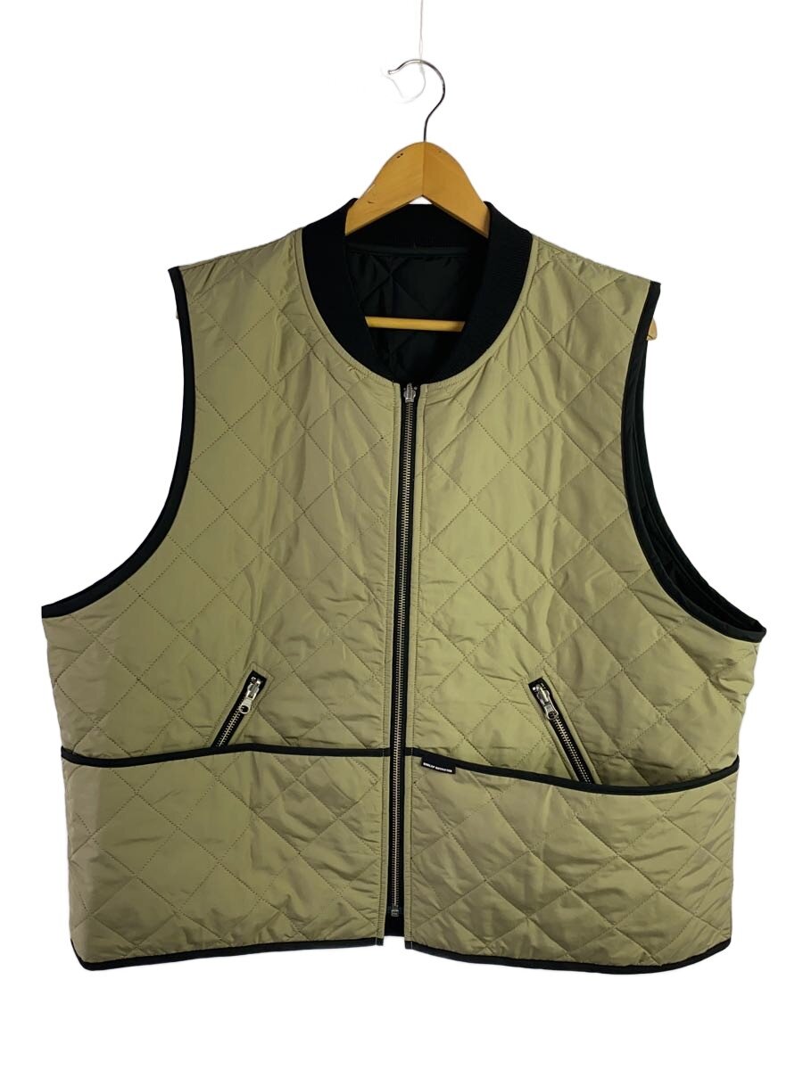【中古】BURLAP OUTFITTER◆QUILTED VEST/より良い/FREE/ポリエステル/KHK【メンズウェア】