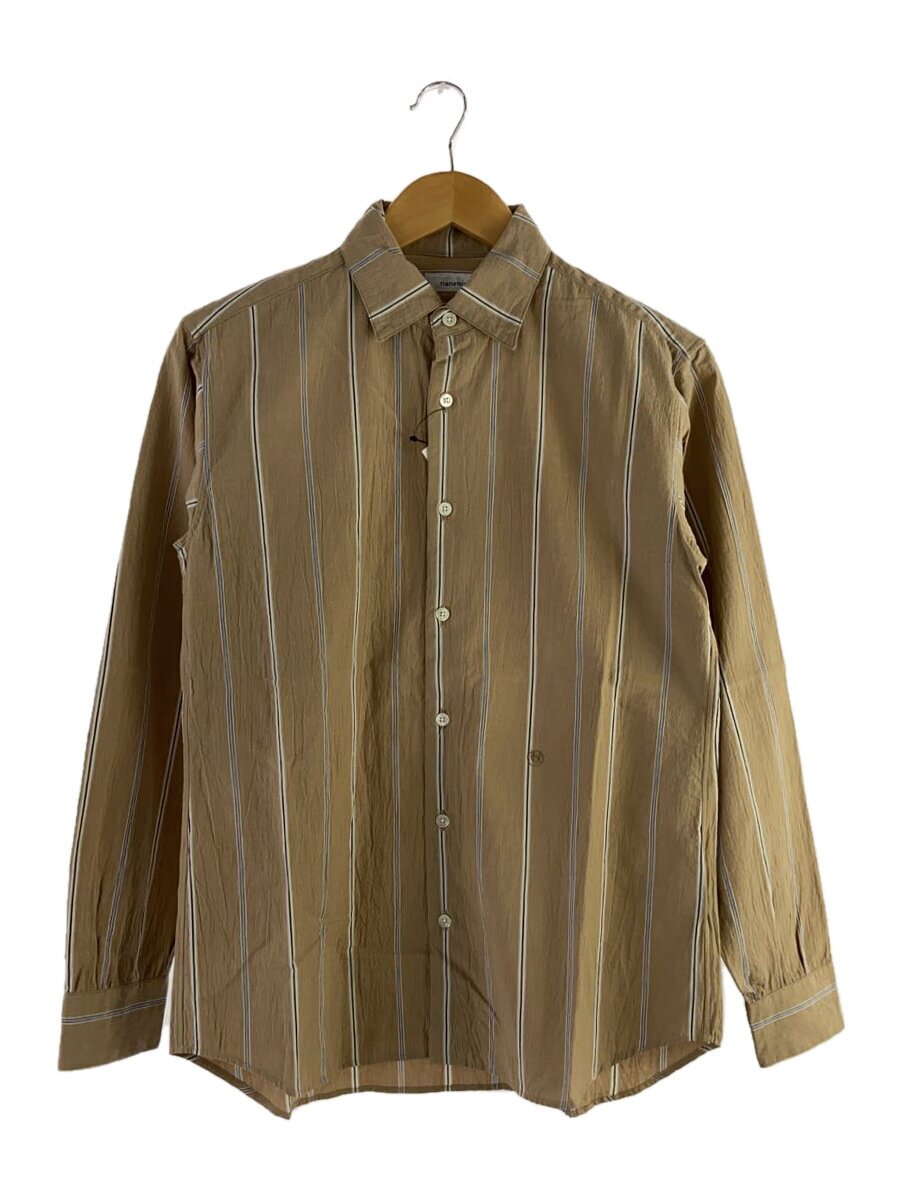 【中古】nanamica◆25SS/Classic Fit Shirt/1/綿織物/ベージュ/縞模様/S25SG069【レディースお召しもの】