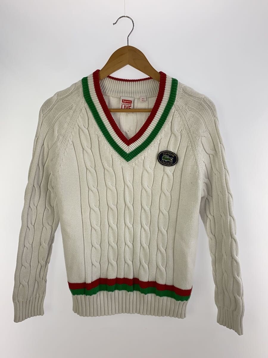 【中古】LACOSTE◆ニット・セーター(厚手)/S/コットン/WHT/AH5708【メンズウェア】|2nd STREET 店
