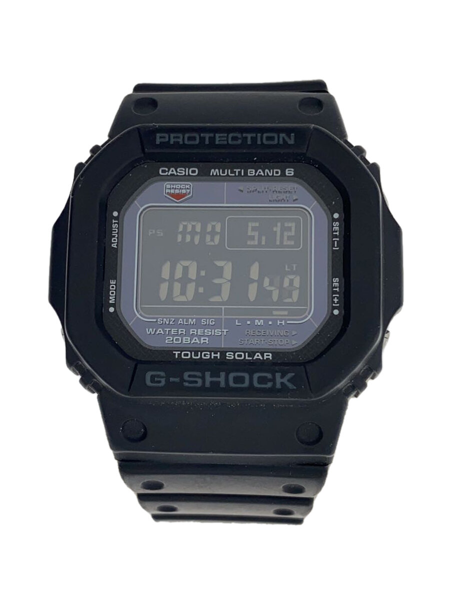 【中古】CASIO◆ソーラーウオッチ_G-SHOCK/デジタル/天然ゴム/BLK/BLK/? NULL ?【服飾雑貨他】