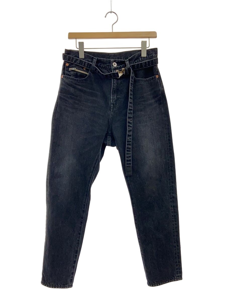 【中古】sacai◆23SS/ベルテッドデニムパンツ/ボトム/1/コットン/BLK/SCM-082【メンズウェア】|2nd STREET 店