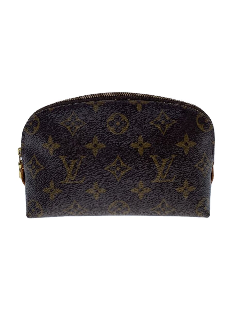 【中古】LOUIS VUITTON◆ポシェット・コスメティックPM_モノグラム・帆布_BRW/PVC/BRW【御徒面子】