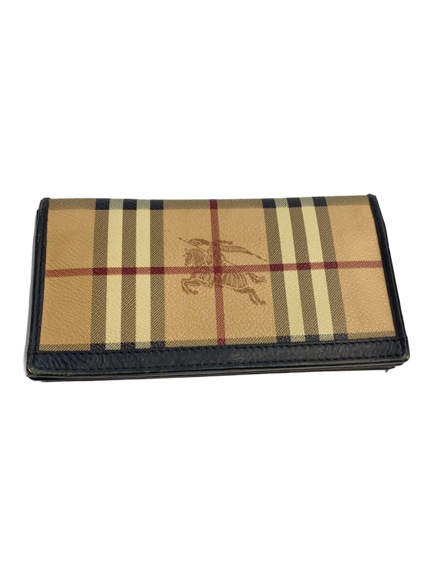 【中古】BURBERRY◆old/ノバチェック/長銭入れ/なめし革/レディース【服飾雑貨他】