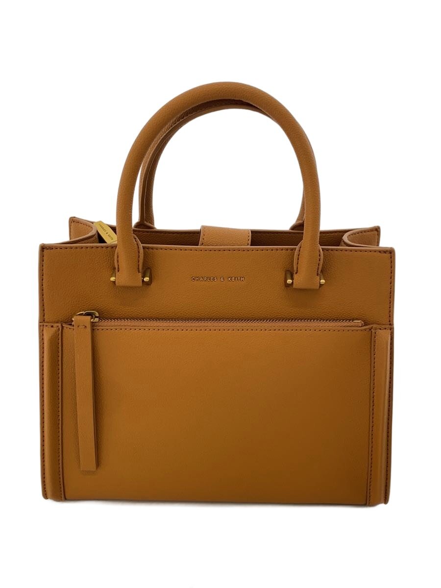 【中古】CHARLES\u0026KEITH◆Anwen/アンウェンストラクチャートートバッグ/CK2-30782210/底鋲付/赤銅色【御徒面子】