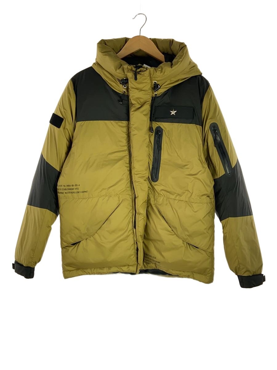 【中古】Schott◆2TONE DOWN JACKET/S/ポリエステル/KHK【メンズウェア】