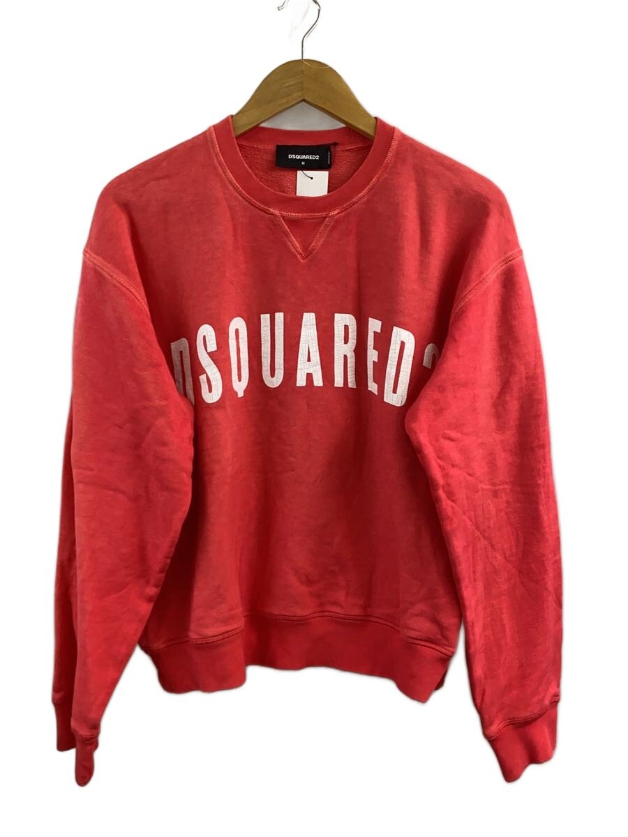 【中古】DSQUARED2◆ロゴプリントスウェットプルオーバー/M/綿織物/RED/刷り上げる/S7【メンズウェア】