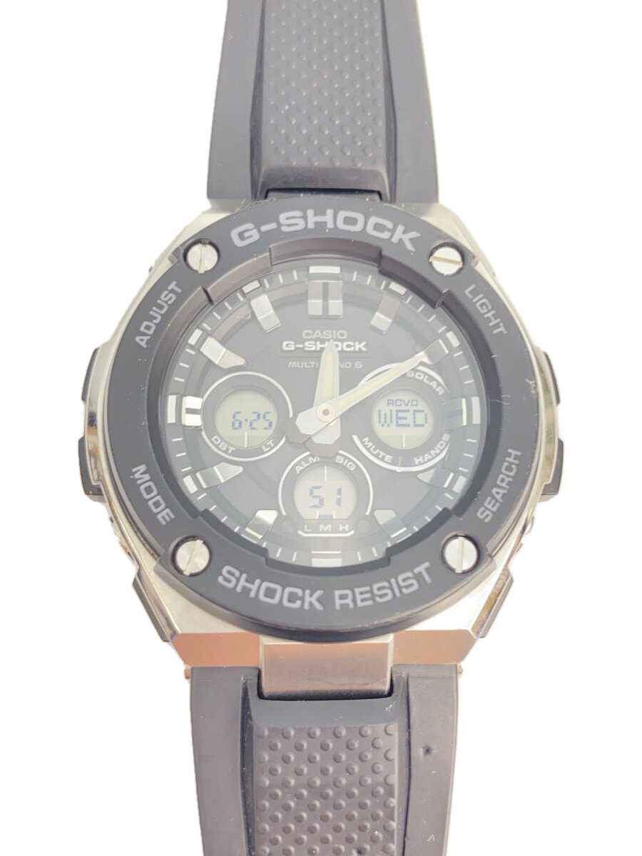 【中古】CASIO◆ソーラーウオッチ・G-SHOCK/デジアナ/天然ゴム/BLK/BLK/SS【服飾雑貨他】