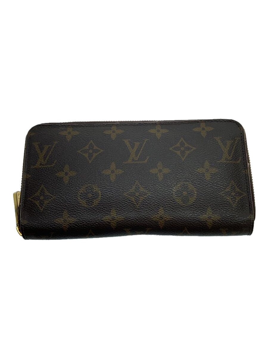 【中古】LOUIS VUITTON◆2)ジッピー・ウォレット_モノグラム・キャンバス_BRW_フューシャ/PVC/BRW/総柄/レディース【服飾雑貨他】