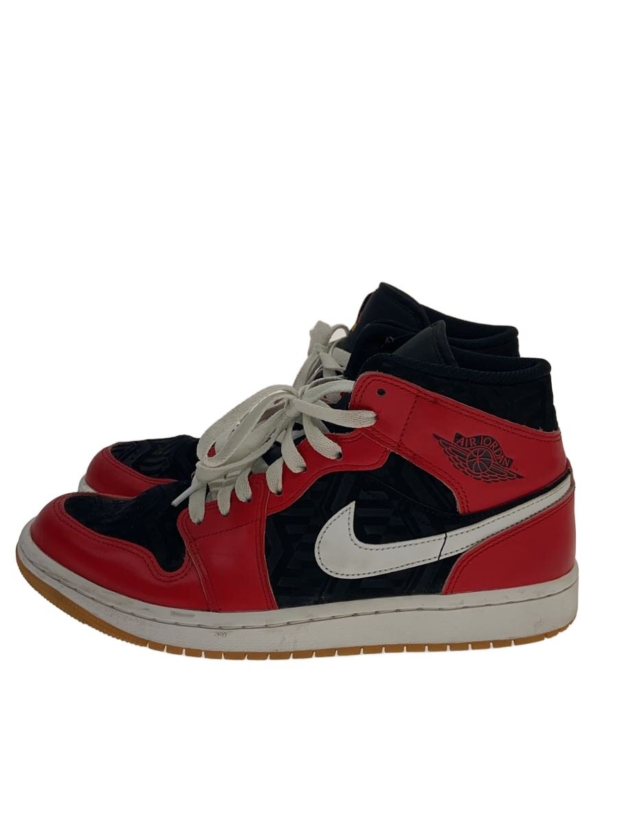 【中古】NIKE◆AIR JORDAN 1 MID_エアジョーダン 1 ミッド/26.5cm/RED【シューズ】｜2ｎｄ STREET 店