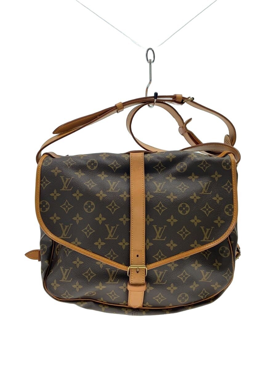 【中古】LOUIS VUITTON◆1)ソミュール35_モノグラム・キャンバス/レザー/BRW/総柄【バッグ】｜2ｎｄ STREET 店