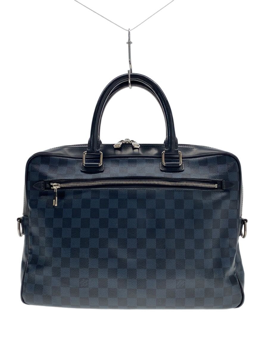【中古】LOUIS VUITTON◆ポルト・ドキュマン・ビジネス_ダミエ・コバルト/PVC/NVY【御徒面子】