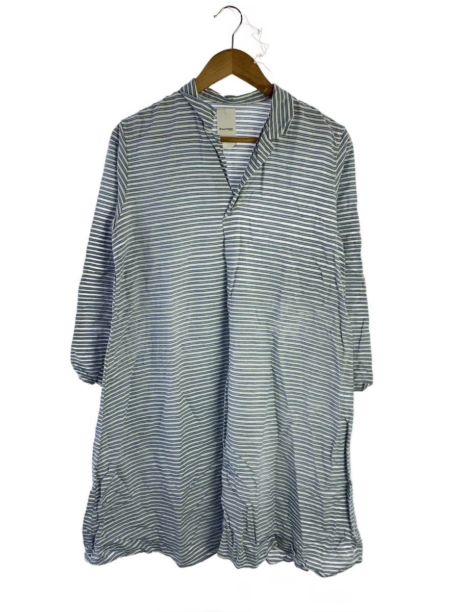 【中古】babaghuri◆7分袖ワンピース/M/コットン/BLU/ボーダー【レディースウェア】|2nd STREET 店
